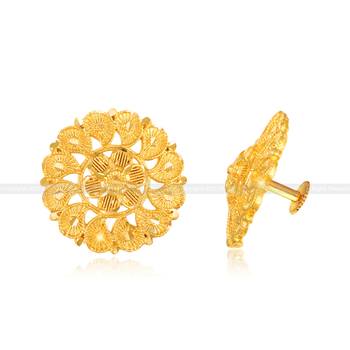 Twinkling Elegant Shimmering Beautiful Gold Plated Jumbo Stud Earring for Women and Girls 1