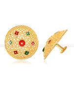 Twinkling Elegant  Diva Colorful Jumbo Stud Gold Plated for Women and Girls