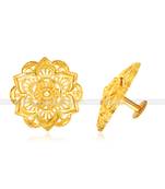 Twinkling Elegant  Shimmering Glittering Gold Plated Jumbo Stud Earring for Women and Girls