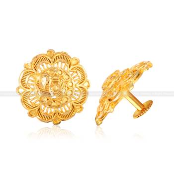 Twinkling Elegant Feminine Colorful Gold Plated Jumbo Stud Earring for Women and Girls 1