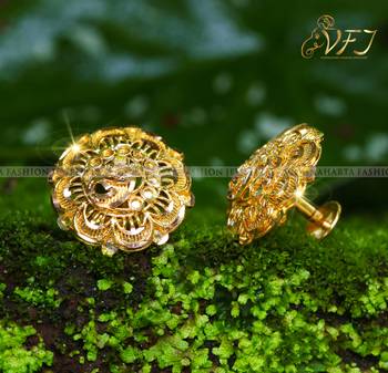 Twinkling Elegant Feminine Colorful Gold Plated Jumbo Stud Earring for Women and Girls 2