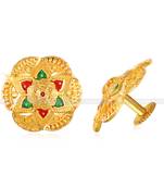 Twinkling Elegant Earrings Diva Chunky Gold Plated Stud for Women and Girls