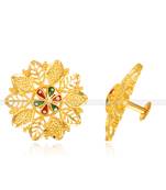 Traditional wear South Screw back alloy Gold Plated Jumbo Stud Earring for Women and Girls