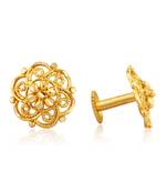 Traditional South Screw Back Alloy Gold and Micron Plated Round Earring