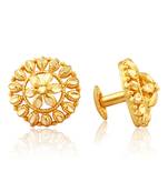 Traditional South Screw Back Alloy Gold and Micron Plated Round Earring