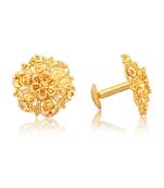 Traditional South Screw Back Alloy Gold and Micron Plated Round Earring