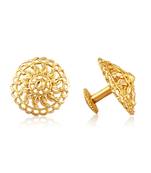 Traditional South Screw Back Alloy Gold and Micron Plated Round Earring