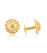 Traditional South Screw Back Alloy Gold and Micron Plated Round Earring