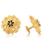 Traditional South Screw Back Alloy Gold and Micron Plated Round Earring