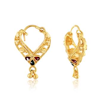 Traditional Bucket Bali Alloy Gold and Micron Plated Earring 1