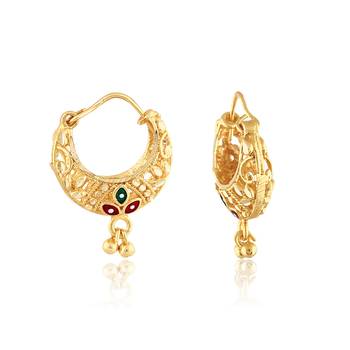 Traditional Bucket Bali Alloy Gold and Micron Plated Earring 1