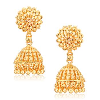 Traditional Jhumki Alloy Gold and Micron Plated Jhumki Earring 1