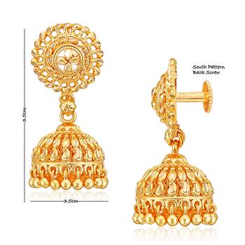 Traditional Jhumki Alloy Gold and Micron Plated Jhumki Earring 2