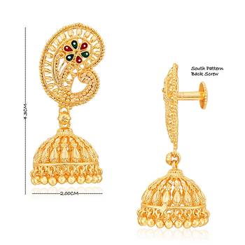 Traditional Jhumki Alloy Gold and Micron Plated Jhumki Earring 2
