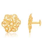 Traditional South Screw Back Alloy Gold and Micron Plated Round Earring