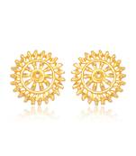 Traditional South Screw Back Alloy Gold and Micron Plated Round Earring