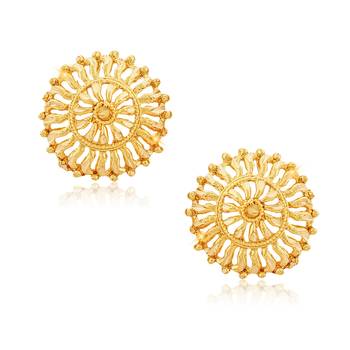 Traditional 1gm Gold South Screw Back Alloy Gold and Micron Plated Stud Earring 2