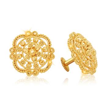 Traditional 1gm Gold South Screw Back Alloy Gold and Micron Plated Stud Earring 1