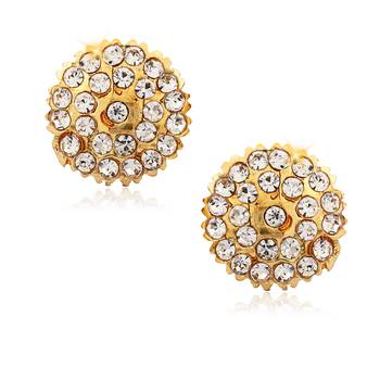 South Culture American Diamond studded South Screw Back Alloy Gold and Micron Plated Stud Earring 1