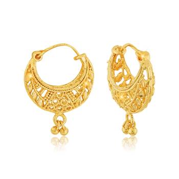 Traditional 1gm Gold Bucket Bali Alloy Gold and Micron Plated Earring 1