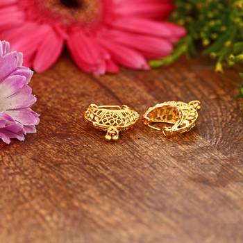 Traditional 1gm Gold Bucket Bali Alloy Gold and Micron Plated Earring 2