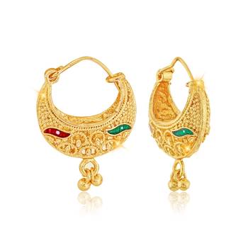 Traditional 1gm Gold Bucket Bali Alloy Gold and Micron Plated Earring 1