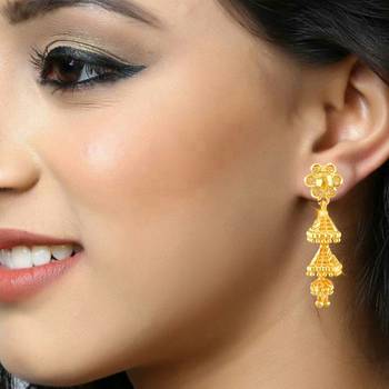 Traditional Jhumki Alloy Gold and Micron Plated Jhumki Earring 2