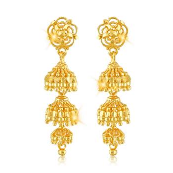 Traditional Jhumki Alloy Gold and Micron Plated Jhumki Earring 1