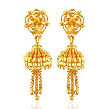 Traditional Jhumki Alloy Gold and Micron Plated Jhumki Earring 1