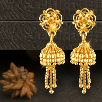 Traditional Jhumki Alloy Gold and Micron Plated Jhumki Earring 3