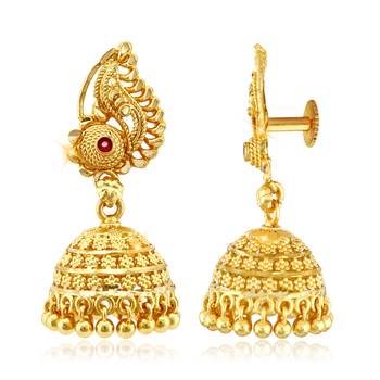 Traditional Jhumki Alloy 1 Gm Gold and Micron Plated Jhumki Earring for Women and Girls 2