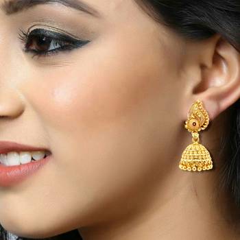 Traditional Jhumki Alloy 1 Gm Gold and Micron Plated Jhumki Earring for Women and Girls 3