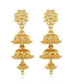 Traditional South Culture Alloy Gold Plated Jhumki Earring for Women ( Pack of- 1 Pair Jhumki Earrings)