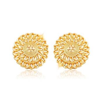 Traditional South Culture Alloy Gold Plated Stud Earring for Women ( Pack of- 1 Pair Earrings) 1