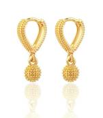 V shape Gold Plated alloy Bali Earring for Women and Girls ( Pack of- 1 Pair Bali Earrings)
