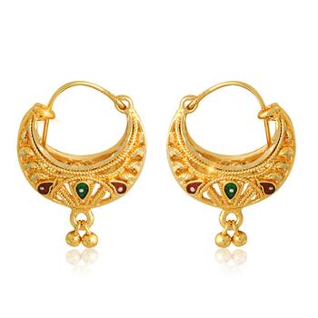 Traditional wear Gold Plated alloy Bali Earring for Women and Girls ( Pack of- 1 Pair Bali Earrings) 1