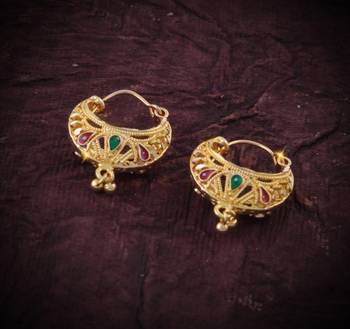 Traditional wear Gold Plated alloy Bali Earring for Women and Girls ( Pack of- 1 Pair Bali Earrings) 2