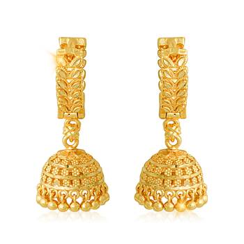 Traditional wear Gold Plated alloy Jhumka Bali Earring for Women and Girls ( Pack of- 1 Pair jhumka Bali Earring) 1