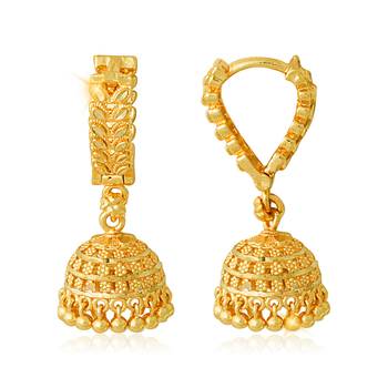 Traditional wear Gold Plated alloy Jhumka Bali Earring for Women and Girls ( Pack of- 1 Pair jhumka Bali Earring) 2