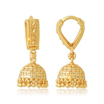 Traditional wear Gold Plated alloy Jhumka Bali Earring for Women and Girls ( Pack of- 1 Pair jhumka Bali Earring) 2