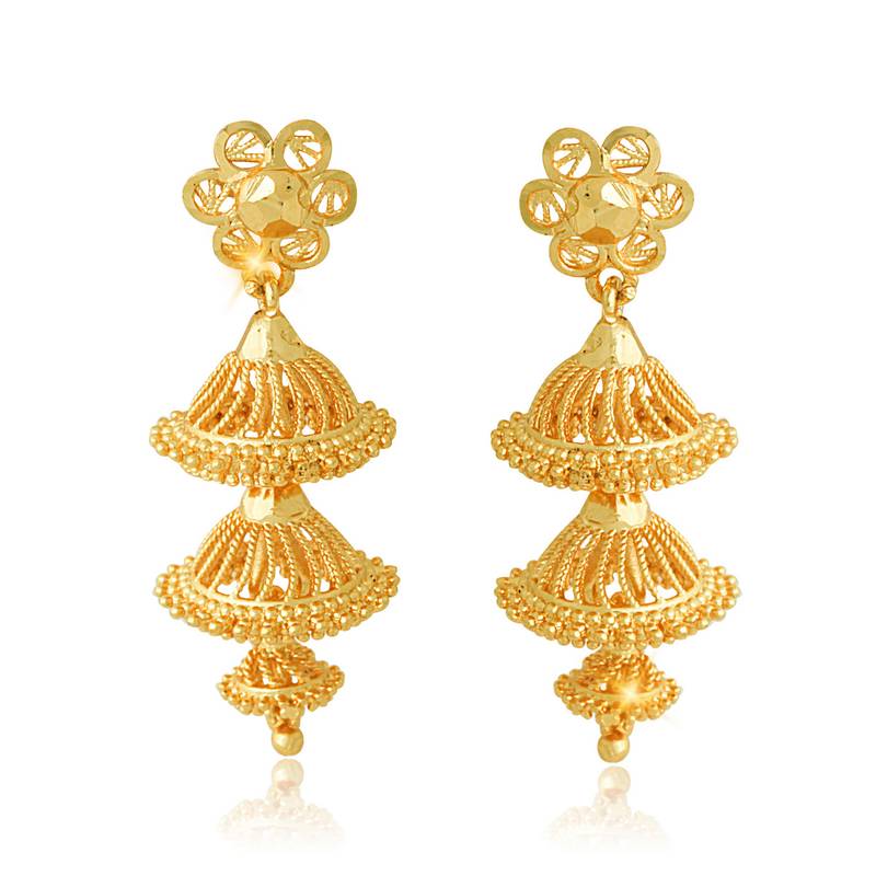 Traditional wear Gold Plated alloy jhumka Earring for Women and Girls ( Pack of- 1 Pair jhumka Earring)