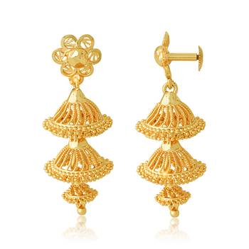 Traditional wear Gold Plated alloy jhumka Earring for Women and Girls ( Pack of- 1 Pair jhumka Earring) 2