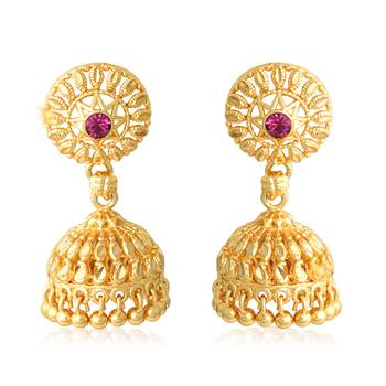 Traditional wear Gold Plated alloy jhumka Earring for Women and Girls ( Pack of- 1 Pair jhumka Earring) 1