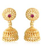 Traditional wear Gold Plated alloy jhumka Earring for Women and Girls ( Pack of- 1 Pair jhumka Earring)
