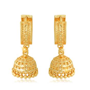 Traditional wear Gold Plated alloy Jhumka Bali Earring for Women and Girls ( Pack of- 1 Pair jhumka Bali Earring) 1