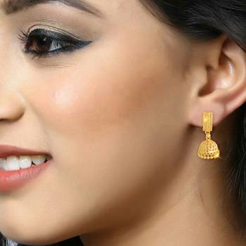 Traditional wear Gold Plated alloy Jhumka Bali Earring for Women and Girls ( Pack of- 1 Pair jhumka Bali Earring) 2