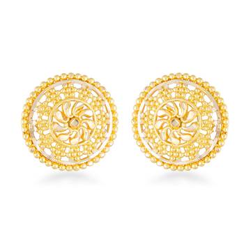 Traditional wear Gold Plated alloy Flower Stud Earring for Women and Girls ( Pack of 1 pair stud Earring) 1