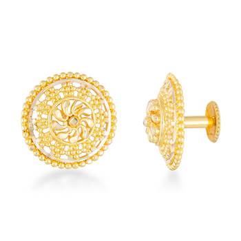 Traditional wear Gold Plated alloy Flower Stud Earring for Women and Girls ( Pack of 1 pair stud Earring) 2