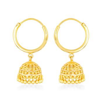 Traditional wear Gold Plated alloy jhumka Bali Earring (Ringa) for Women and Girls ( Pack of 1 pair Earring) 1