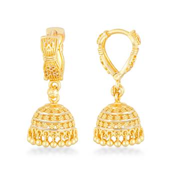 Traditional wear Gold Plated alloy jhumka Bali Earring for Women and Girls ( Pack of 1 pair Earring) 1